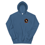 VFA-147 Argonauts Squadron Crest Unisex Hoodie – front view, indigo