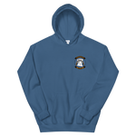 HSC-23 Wildcards Squadron Crest Unisex Hoodie – front view, indigo