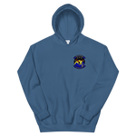 HSC-25 Island Knights Squadron Crest Unisex Hoodie – front view, indigo