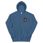 HSC-12 Golden Falcons Squadron Crest Unisex Hoodie – front view, indigo
