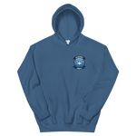 HSM-41 Seahawks Squadron Crest Unisex Hoodie – front view, indigo