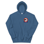 HM-15 Blackhawks Squadron Crest Unisex Hoodie – front view, indigo