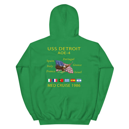 USS Detroit (AOE-4) 1986 Cruise Hoodie – irish green