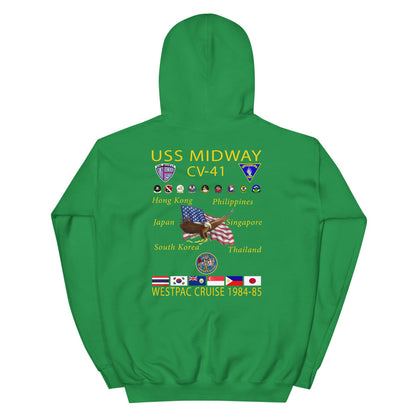 USS Midway (CV-41) 1984-85 Cruise Hoodie – irish green