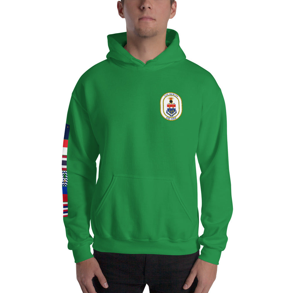 USS Hewitt (DD-966) 1989-90 Cruise Hoodie - FLAGS ON SLEEVE – irish green
