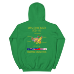 USS Chicago (CG-11) 1976 WESTPAC Cruise Hoodie – back view, irish green