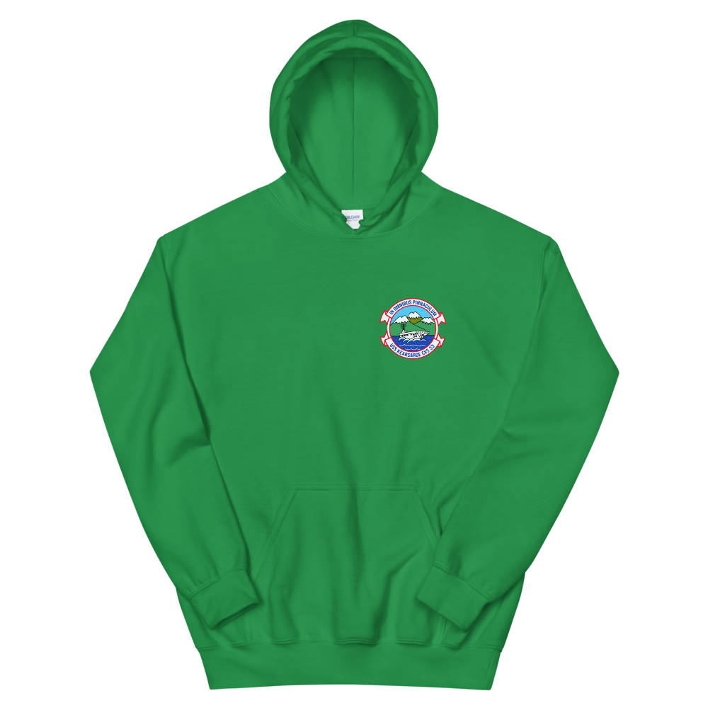 USS Kearsarge (CVS-33) Ship's Crest Hoodie – front view, irish green
