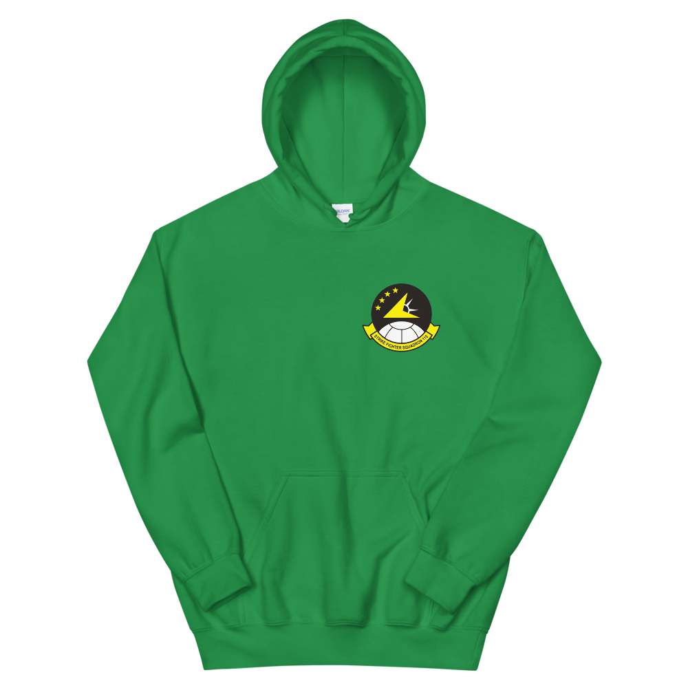 VFA-115 Eagles Squadron Crest Unisex Hoodie – front view, irish green