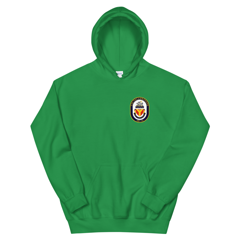 USS Yellowstone (AD-41) Ship's Crest Hoodie – front view, irish green