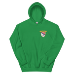 USS Chicago (CG-11) Ship's Crest Hoodie - Gold – front view, irish green