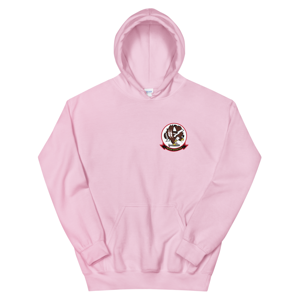 VP-17 White Lightnings Squadron Crest Hoodie – front view, pink