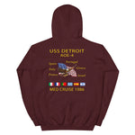 USS Detroit (AOE-4) 1986 Cruise Hoodie – maroon