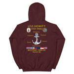 USS Hewitt (DD-966) 1989-90 Cruise Hoodie – maroon