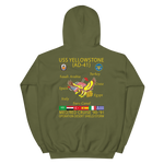 USS Yellowstone (AD-41) 1990-91 ODS/S Cruise Hoodie – back view, military green