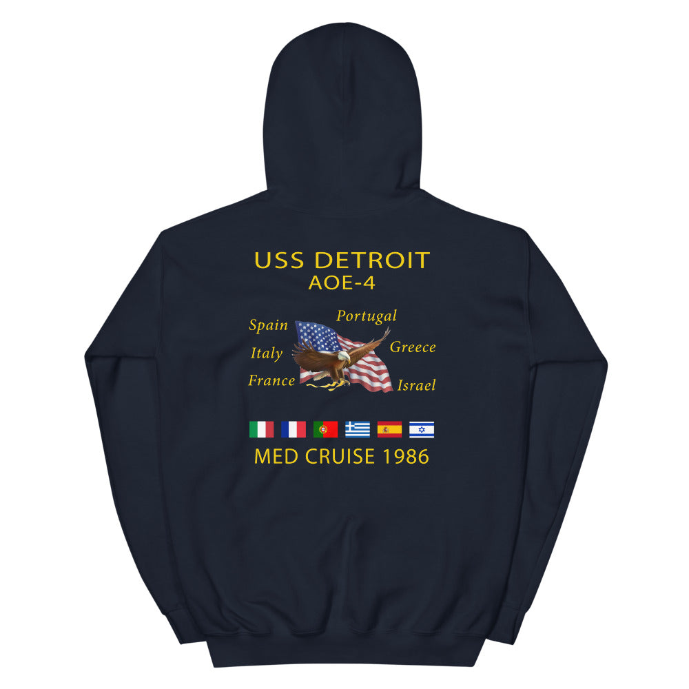 USS Detroit (AOE-4) 1986 Cruise Hoodie – navy