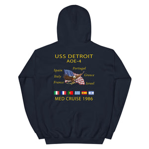 USS Detroit (AOE-4) 1986 Cruise Hoodie – navy