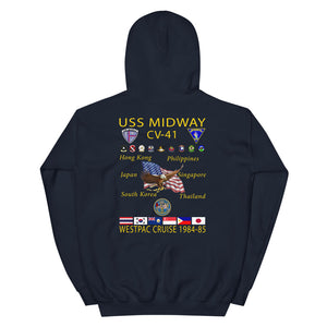 USS Midway (CV-41) 1984-85 Cruise Hoodie – navy