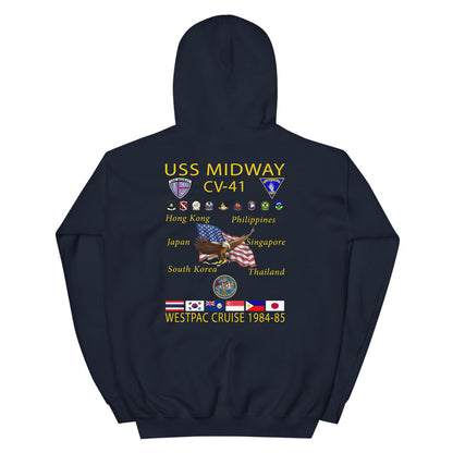 USS Midway (CV-41) 1984-85 Cruise Hoodie – navy