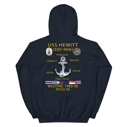 USS Hewitt (DD-966) 1989-90 Cruise Hoodie – navy