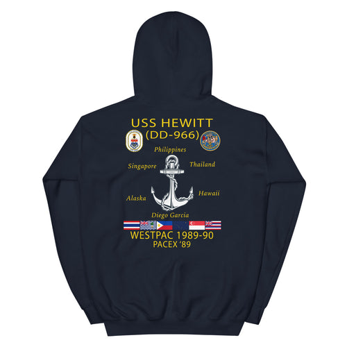 USS Hewitt (DD-966) 1989-90 Cruise Hoodie