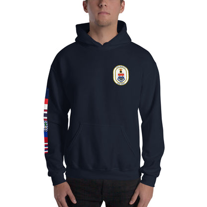 USS Hewitt (DD-966) 1989-90 Cruise Hoodie - FLAGS ON SLEEVE – navy