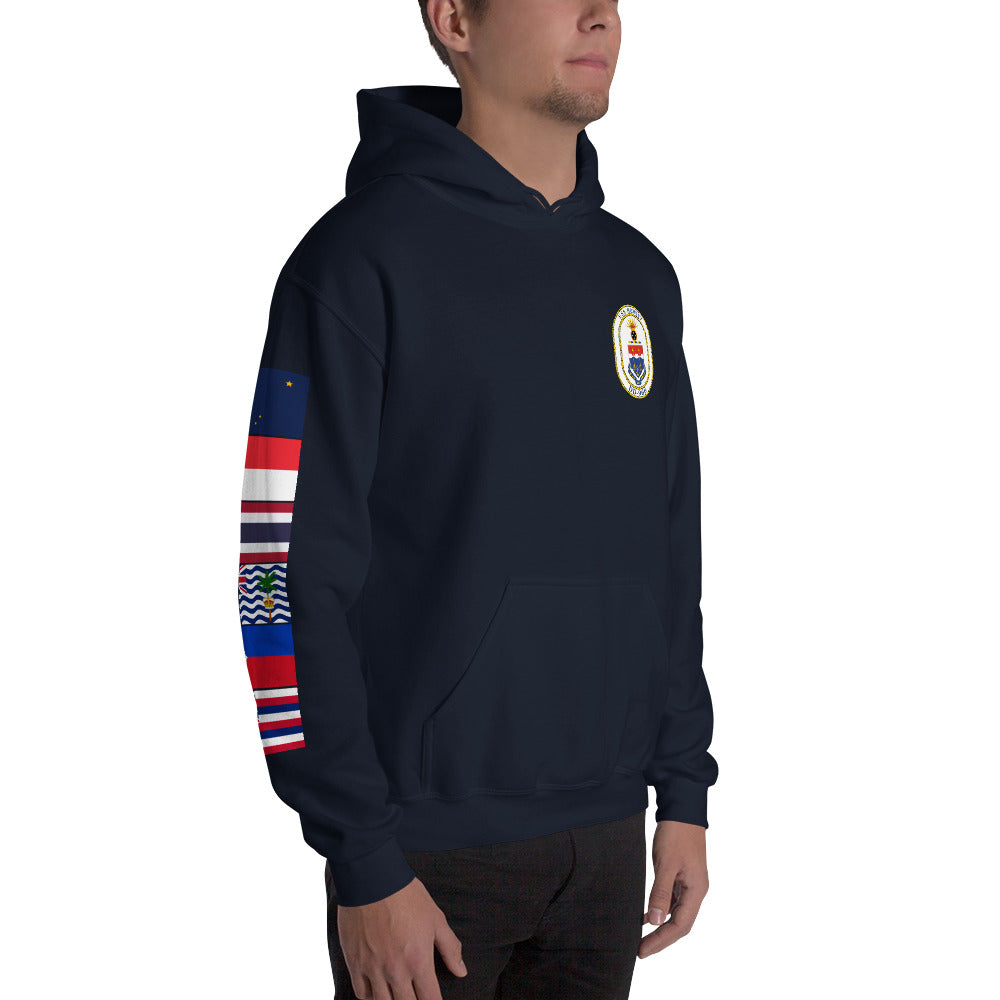 USS Hewitt (DD-966) 1989-90 Cruise Hoodie - FLAGS ON SLEEVE – navy