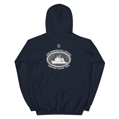 USS Bunker Hill (CG-52) 1995 Deployment Hoodie – back view, navy
