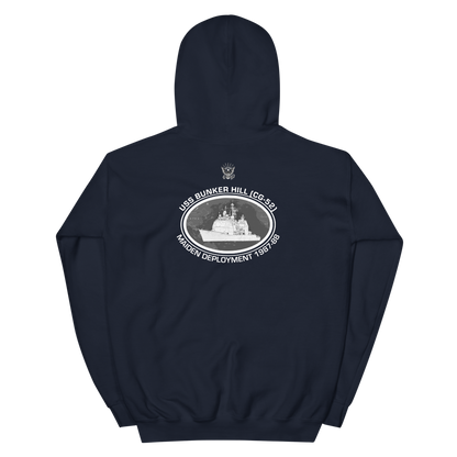 USS Bunker Hill (CG-52) 1987-88 Deployment Hoodie – back view, navy
