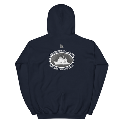 USS Bunker Hill (CG-52) 2004-05 Deployment Hoodie – back view, navy