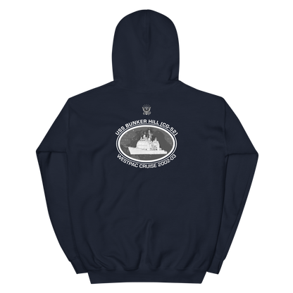 USS Bunker Hill (CG-52) 2002-03 Deployment Hoodie – back view, navy