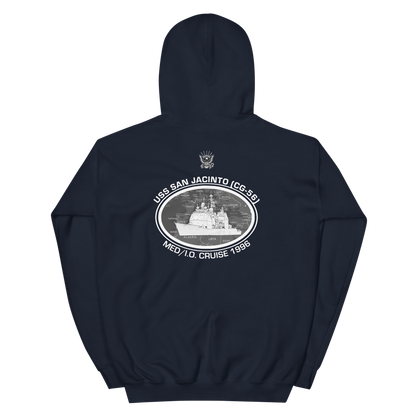 USS San Jacinto (CG-56) 1996 Deployment Hoodie – back view, navy