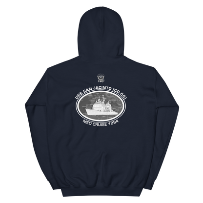 USS San Jacinto (CG-56) 1994 Deployment Hoodie – back view, navy