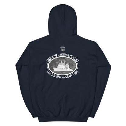 USS San Jacinto (CG-56) 1989 Deployment Hoodie – back view, navy