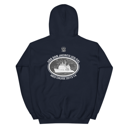 USS San Jacinto (CG-56) 2013-14 Deployment Hoodie – back view, navy