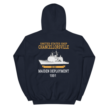 Unisex USS Chancellorsville (CG-62) 1991 Maiden Deployment – back view, navy