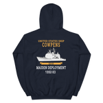 USS Cowpens (CG-63) 1992-93 Maiden Deployment Hoodie – back view, navy