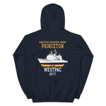 USS Princeton (CG-59) 2017 WESTPAC Hoodie – back view, navy