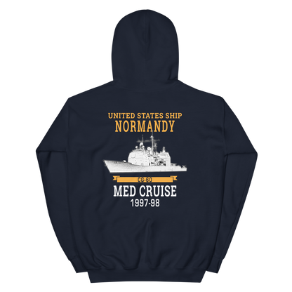 USS Normandy (CG-60) 1997-98 MED Unisex Hoodie – back view, navy