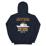 USS Cape St. George (CG-71) 2014-15 MED Unisex Hoodie – back view, navy