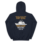 USS Port Royal (CG-73) 2007-08 WESTPAC Unisex Hoodie – back view, navy