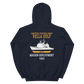 USS Vella Gulf (CG-72) 1995 Maiden Deployment Unisex Hoodie – back view, navy