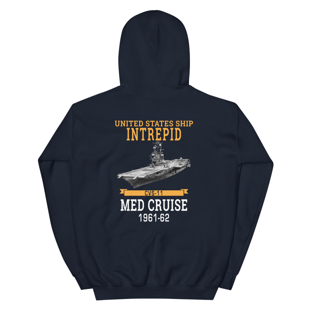 USS Intrepid (CVS-11) 1961-62 WESTPAC Hoodie – back view, navy
