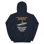 USS Intrepid (CVS-11) 1968-69 Vietnam Hoodie – back view, navy