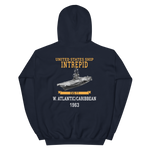 USS Intrepid (CVS-11) 1963 W. Atlantic/Caribbean Hoodie – back view, navy