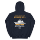USS Bunker Hill (CG-52) 1992 WESTPAC/IO Unisex Hoodie – back view, navy