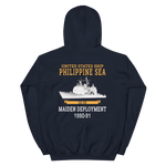 USS Philippine Sea (CG-58) 1990-91 Unisex Hoodie – back view, navy