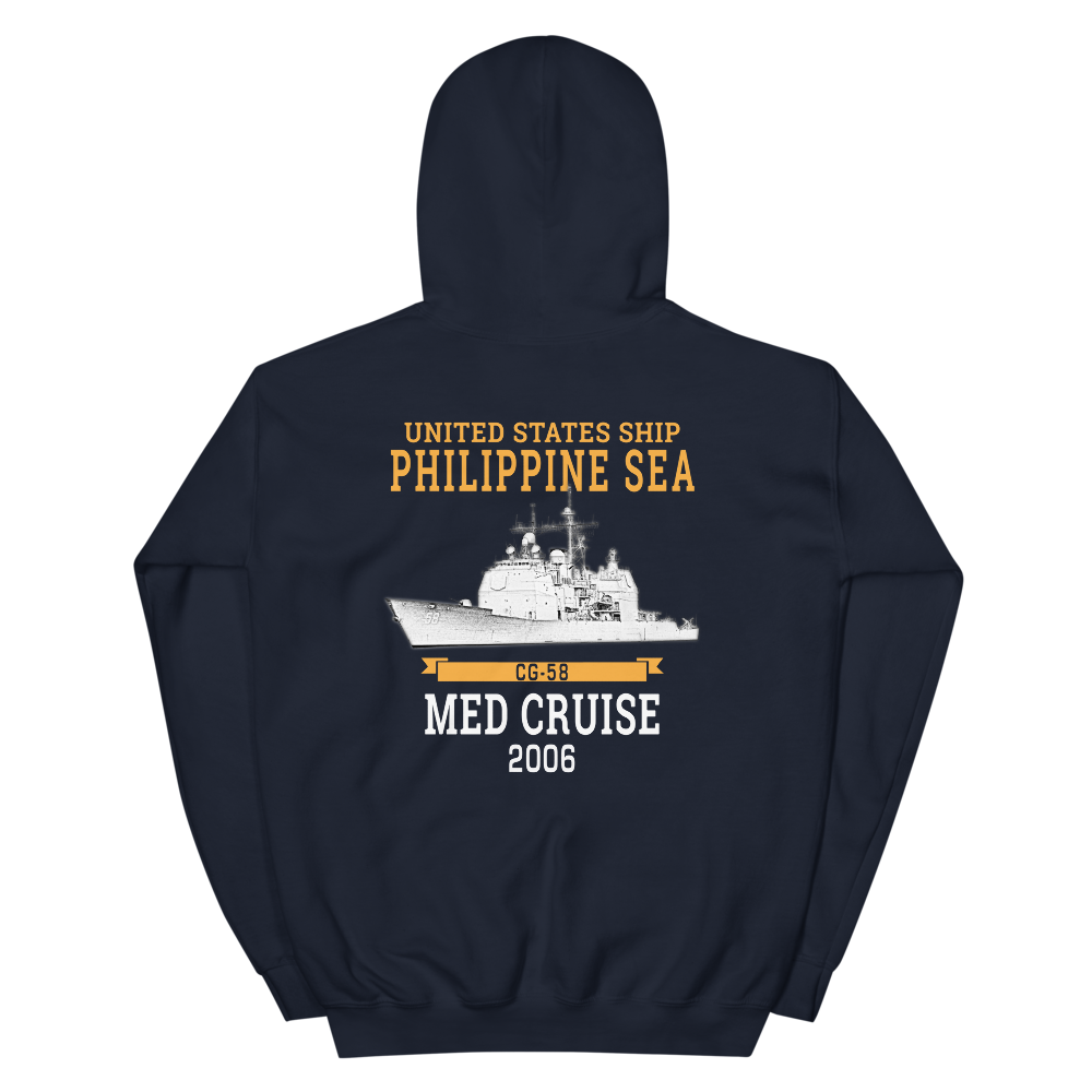 USS Philippine Sea (CG-58) 2006 Unisex Hoodie – back view, navy