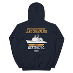 USS Lake Champlain (CG-57) 1995 Unisex Hoodie – back view, navy