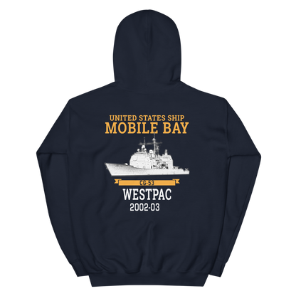 USS Mobile Bay (CG-53) 2002-03 Deployment Hoodie – back view, navy
