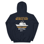USS Mobile Bay (CG-53) 2011 Deployment Hoodie – back view, navy